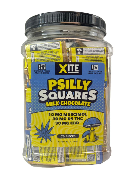 XITE Psilly Squares with CBD, THC and Muscimol