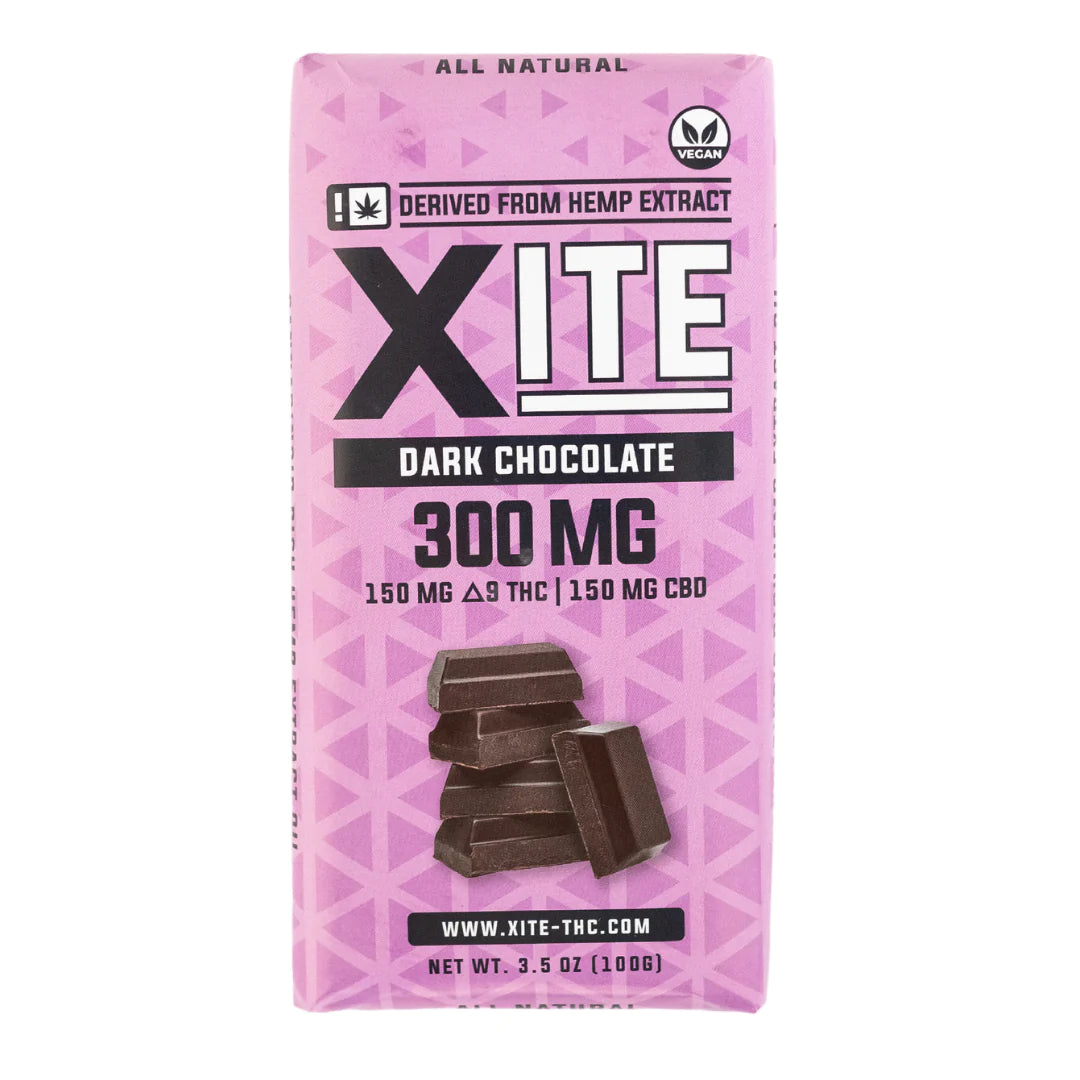 XITE 1:1 CBD/THC Delta 9 Chocolate Bar 300mg