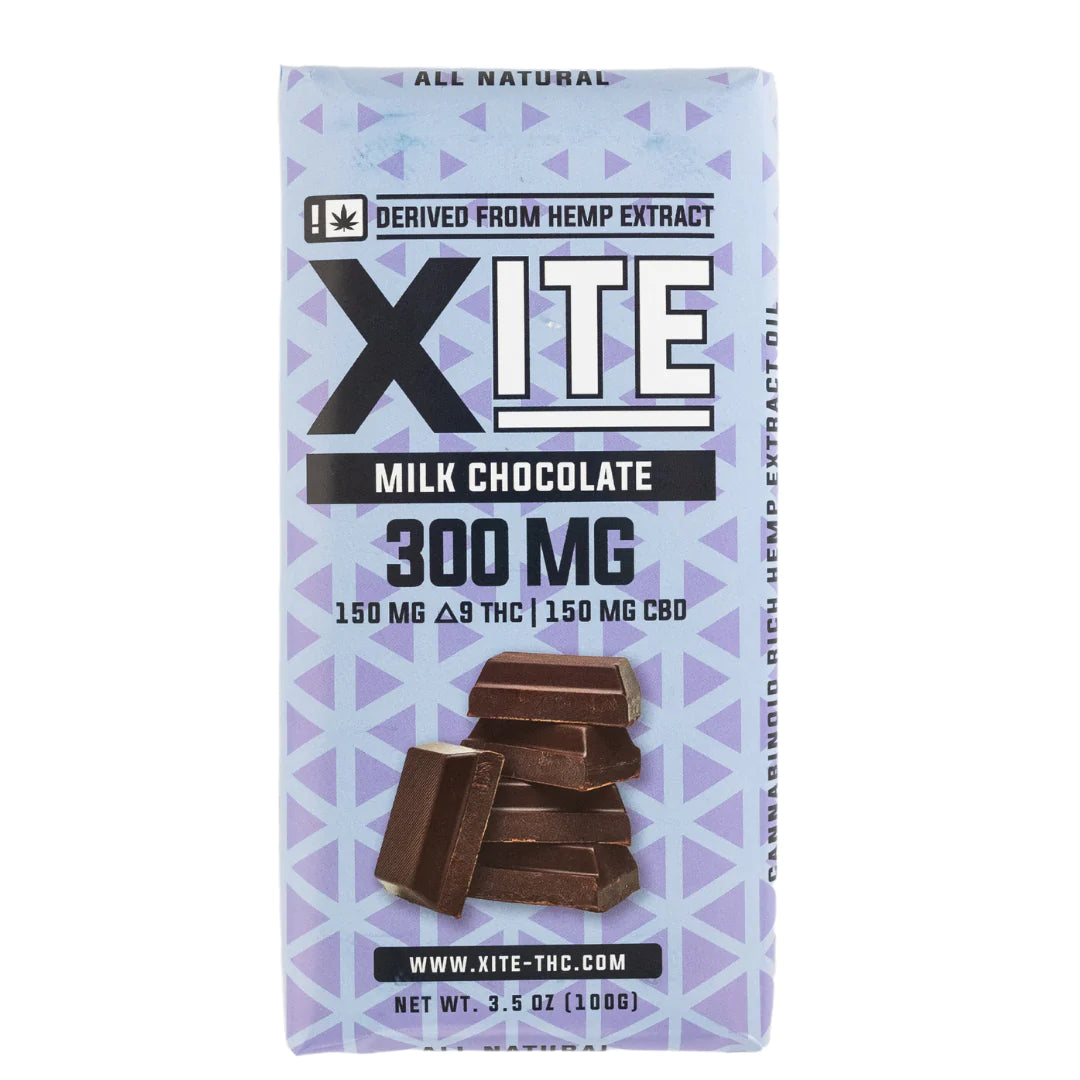 XITE 1:1 CBD/THC Delta 9 Chocolate Bar 300mg