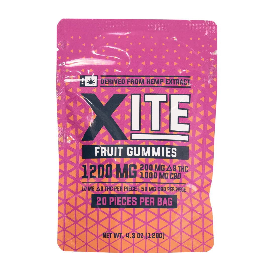 XITE CBD Delta 9 THC 1:5 Fruit Gummies 1200mg