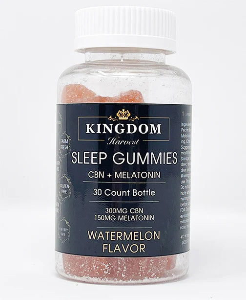Kingdom Harvest Sleep Gummies, 300mg CBN 150mg, Melatonin 30ct.