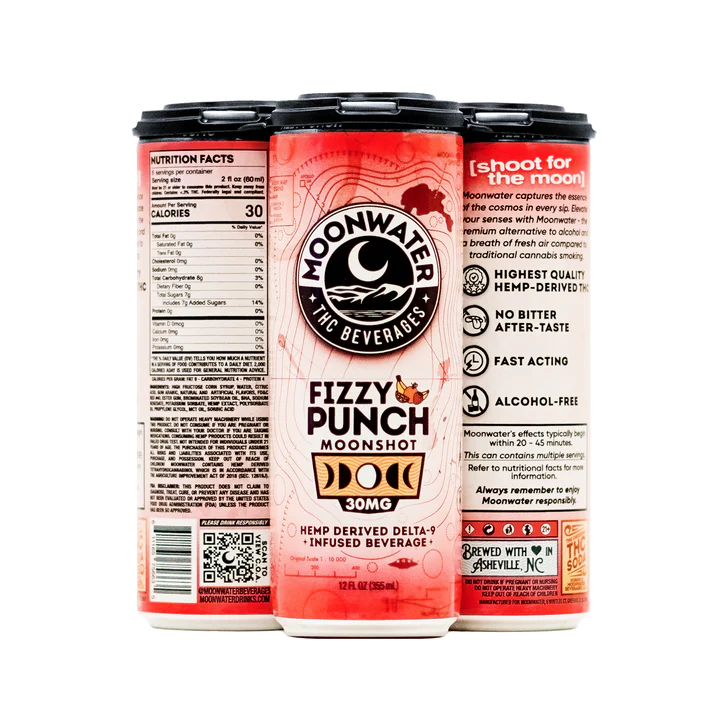 Moonwater Fizzy Fruit Punch 30mg THC Soda