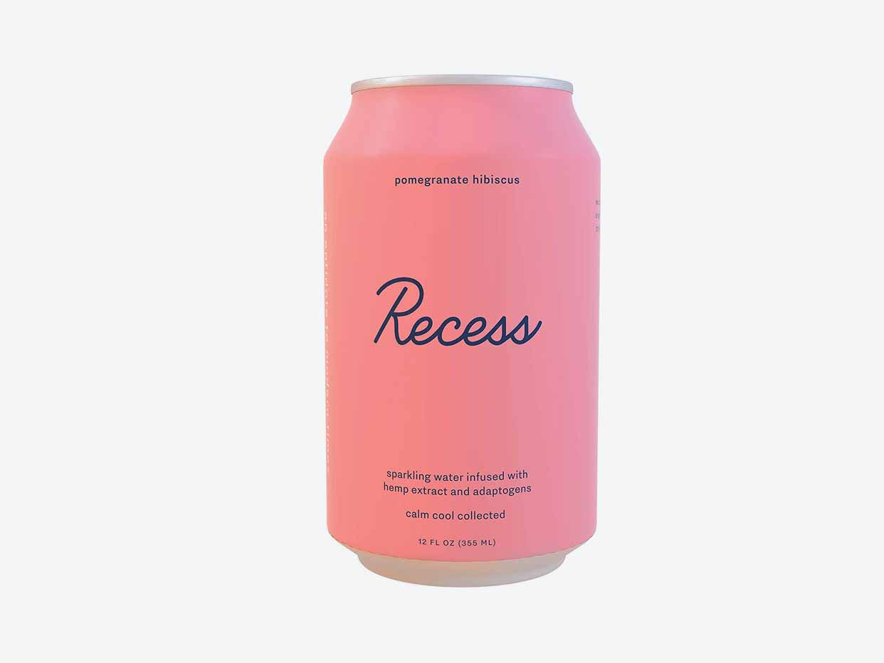 Recess Original Sparkling Water for Calm and Clarity, Infused with Hemp, Lemon Balm, and Ginseng, 12oz
